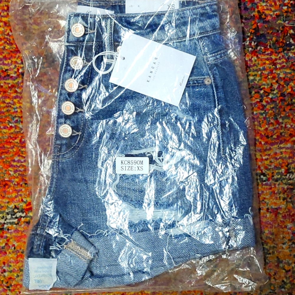 NWT Kancan High Rise Button Fly Shorts